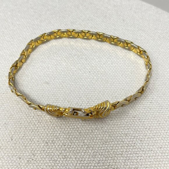 Goldette Link Bracelet Marked Vintage Gold-Tone Chain - Picture 2 of 13